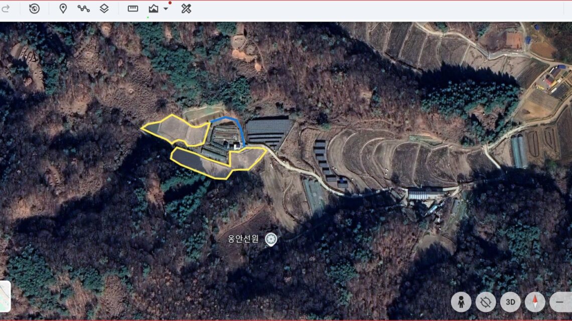 예산 옹안리 183·184번지 귀촌주택 도로 현황측량 대상구간